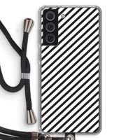 Strepen zwart-wit: Samsung Galaxy S21 FE Transparant Hoesje met koord