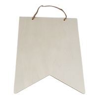 Playwood Houten vlag rechthoek met hanger, 25,3x20,3cm