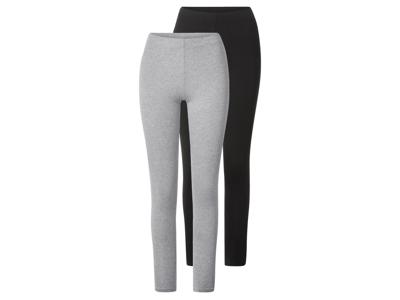 esmara Set van 2 dames leggings (Zwart/grijs, XL (48/50))
