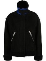 Off-White veste à col en peau lainée - Noir