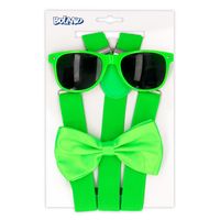 Accessoireset neon groen 3 delig