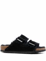 Birkenstock sandales Arizona en peau lainée - Noir