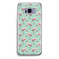 Flamingoprint groen: Samsung Galaxy S8 Plus Transparant Hoesje