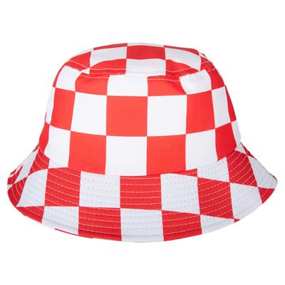 Carnaval vissershoedje Brabant - zonnehoedje - rood/wit - voor volwassenen
