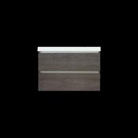 Onderkast Sanilux Trendline Met Greeplijst Aluminium 80x47x52 Cm Silver Oak