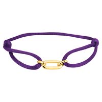 Armband Ovale schakel 20 x 6 mm satijn-zilver paars-goudkleurig 13-26 cm