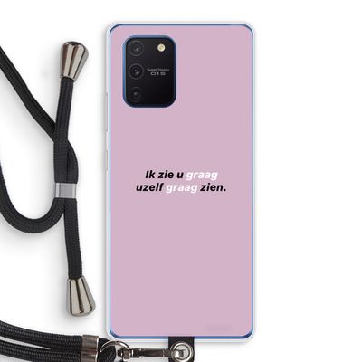 uzelf graag zien: Samsung Galaxy Note 10 Lite Transparant Hoesje met koord