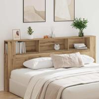 Hoofdeinde kas met opslag 220 x 18,5 x 104,5 cm Bewerkt hout