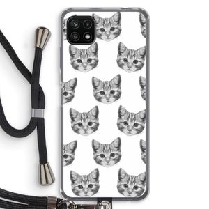 Kitten: Samsung Galaxy A22 5G Transparant Hoesje met koord