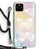 White butterfly: Pixel 5a 5G Transparant Hoesje met koord White butterfly: Pixel 5a 5G Transparant Hoesje met koord