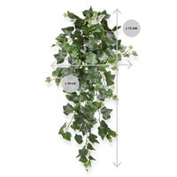 Hedera deluxe kunst hangplant 75cm - groen - thumbnail