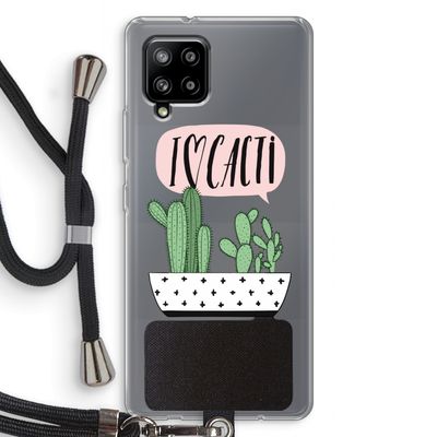 I love cacti: Samsung Galaxy A42 5G Transparant Hoesje met koord