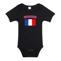 France romper met vlag Frankrijk zwart voor babys - thumbnail