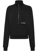 Plein Sport logo-print half-zip sweatshirt - Noir