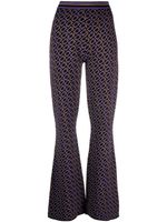 DVF Diane von Furstenberg pantalon évasé à motif en jacquard - Violet - thumbnail