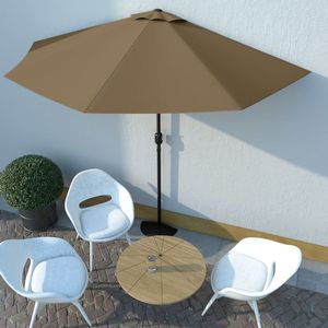 VidaXL Balkonparasol half met aluminium paal 300x155 cm taupe