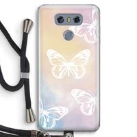 White butterfly: LG G6 Transparant Hoesje met koord