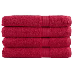VidaXL Saunadoeken solund 4 st 600 g/m² 80x200 cm rood