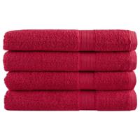 VidaXL Saunadoeken solund 4 st 600 g/m² 80x200 cm rood