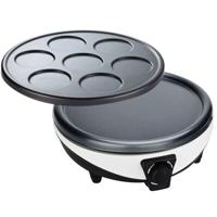 LITTLE BALANCE 8212 Crepiere Duo 1000, Electric Crepiere 2 in 1, Crepes & Pancakes, 2 antiaanbakplaten, 1000 W, Zwart / Wit