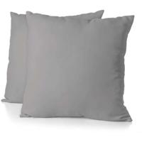 Set di 2 federe - HOME LINGE PASSION - 63 x 63 cm - Grigio chiaro