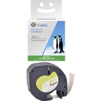 G&G 5D91220-TD Labeltape Tapekleur: Wit Tekstkleur: Zwart 12 mm 4 m