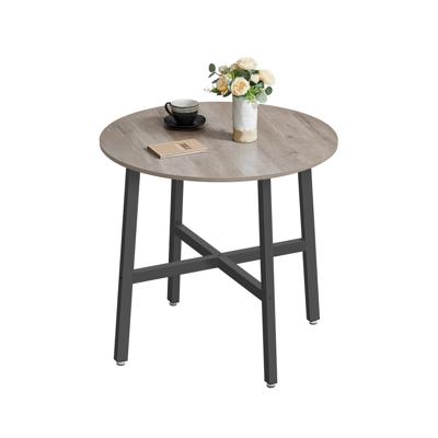 Ronde keukentafel 80 x 75 cm, Grijs gevlekt + inkt zwart