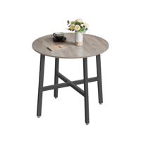 Ronde keukentafel 80 x 75 cm, Grijs gevlekt + inkt zwart