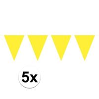 5 stuks Vlaggenlijnen/slingers XXL geel 10 meter - thumbnail
