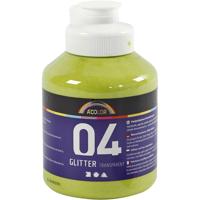 Creativ Company Acrylverf met glitters, lime groen, 500 ml/ 1 fles