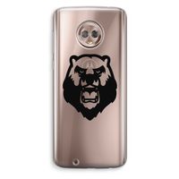 Angry Bear (black): Motorola Moto G6 Transparant Hoesje