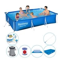 Bestway Steel Pro Rechthoekig Zwembad - 300 x 201 x 66 cm - Blauw - Voordelig Pakket - thumbnail