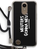 Neuters (zwart): LG K10 (2017) Transparant Hoesje met koord