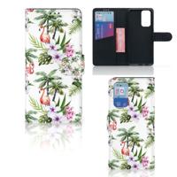 OnePlus 9 Pro | Telefoonhoesje | Met pasjeshouder | Flamingo Palms