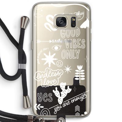Good vibes: Samsung Galaxy S7 Transparant Hoesje met koord