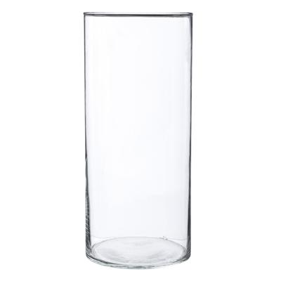 Atmosphera Bloemenvaas - cilinder vorm - transparant - glas - 13 x 30 cm