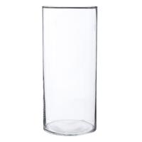 Atmosphera Bloemenvaas - cilinder vorm - transparant - glas - 13 x 30 cm