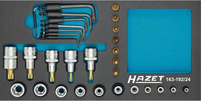 HAZET Dopsleutelset - TORX® 163-192/24 - 1/2 inch (12,5 mm) vierkant hol, 1/4 inch (6,3 mm) vierkant hol - Buiten-TORX®-profiel, Binnen-TORX®-profiel