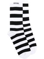 Moschino chaussettes en coton stretch à rayures - Noir - thumbnail