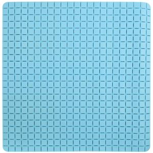 MSV Douche/bad anti-slip mat badkamer - rubber - lichtblauw - 54 x 54 cm - Badmatjes