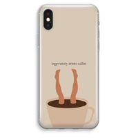 Aggressively drinks coffee: iPhone XS Max Transparant Hoesje