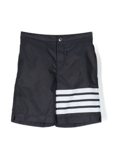 Thom Browne Kids short de bain à détail 4 bandes signature - Bleu