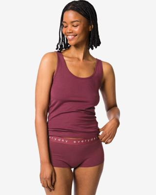 HEMA Damesboxer katoen everyday tailleband bordeauxrood (bordeauxrood)