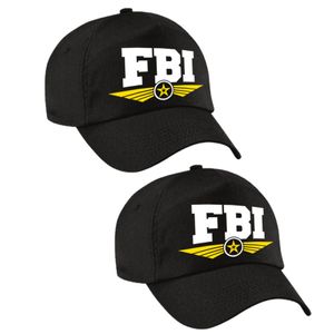 2x stuks FBI agent tekst pet / baseball cap zwart voor volwassenen