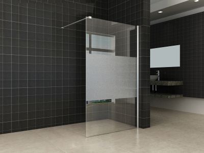 Wiesbaden Comfort inloopdouche 1100x2000x10 mm nano helder glas met melkglas middenband/chroom