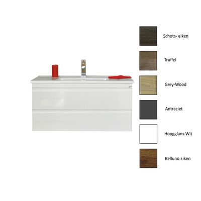 Onderkast Sanicare Q7 Twee Soft-Closing Laden 100x45 cm Belluno-Eiken Sanicare