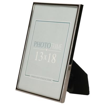 Zep Fotolijst - zilver/zwart - metaal - glas - staand - geschikt voor foto van 13 x 18 cm
