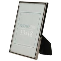 Zep Fotolijst - zilver/zwart - metaal - glas - staand - geschikt voor foto van 13 x 18 cm