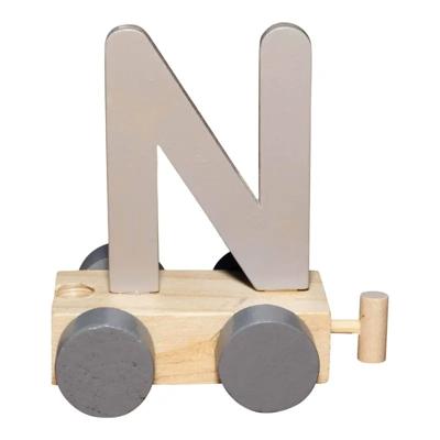 JeP kids houten treinletter N-zand
