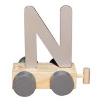 JeP kids houten treinletter N-zand